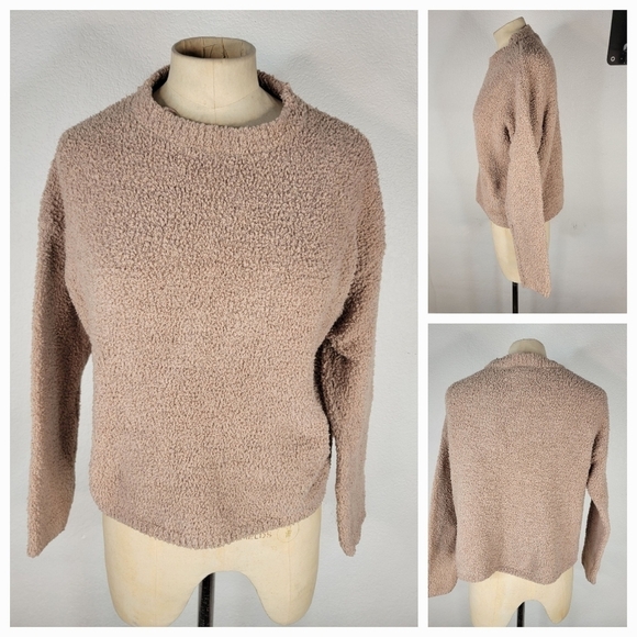 Sincerely Jules Sz XS Crop Oversized Sweater Terry Boxy - Picture 1 of 7